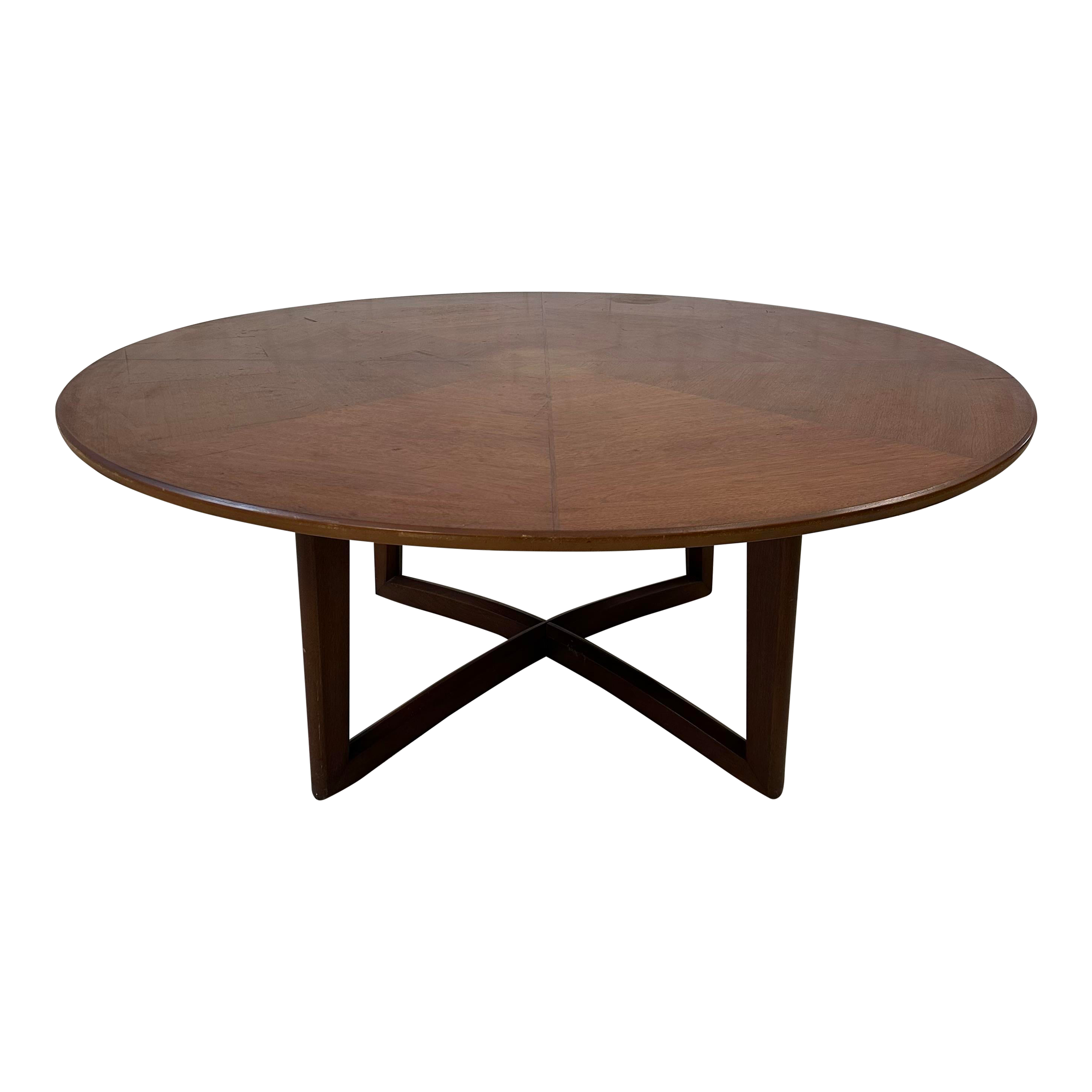 Henredon Game Table With Spider Web Grain Pattern on Top