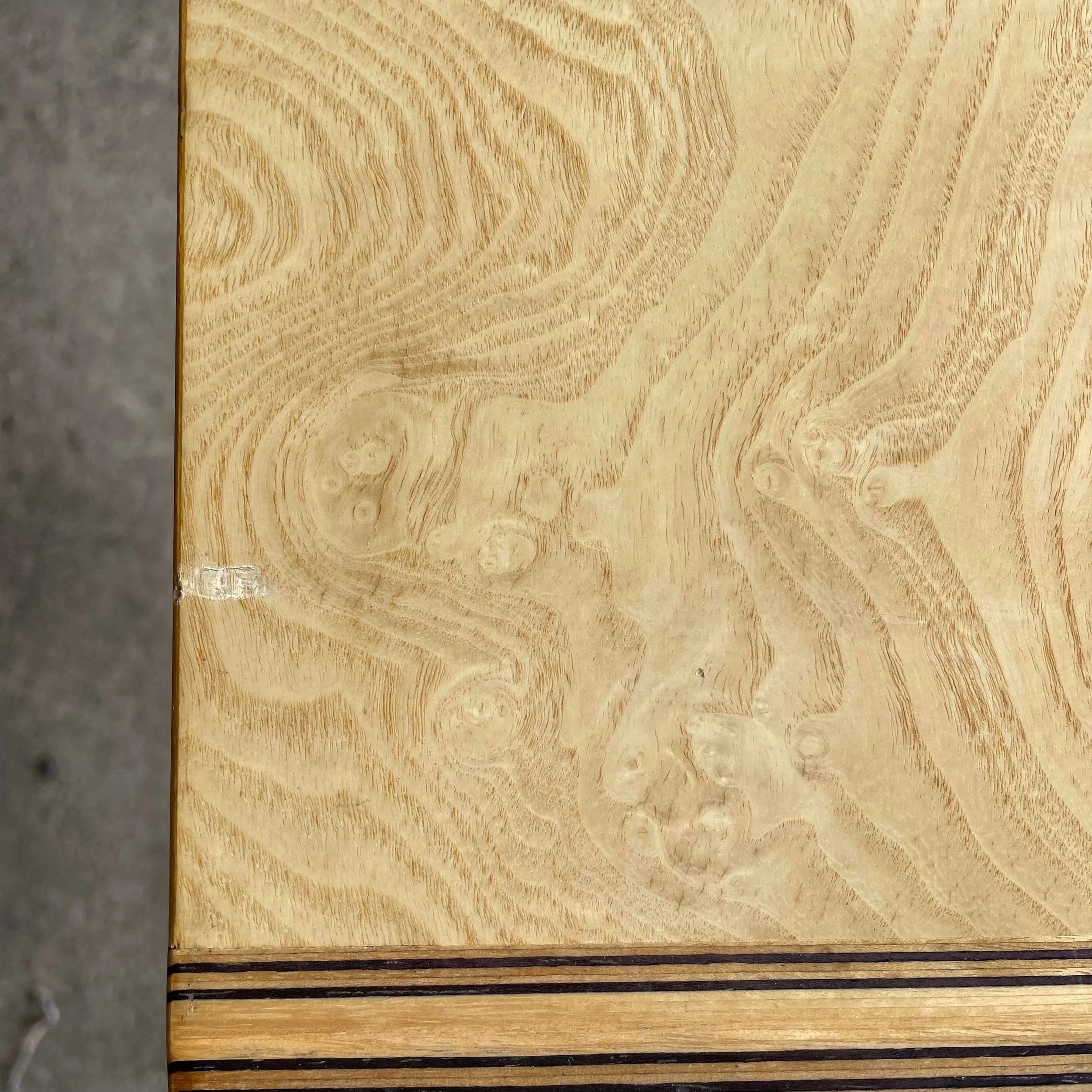 Henredon Scene II Console Table Burled Olive Wood and Zebra Wood