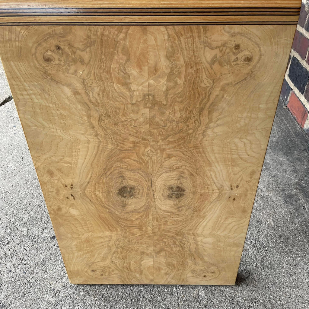 Henredon Scene II Console Table Burled Olive Wood and Zebra Wood