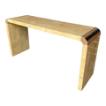 Henredon Scene II Console Table Burled Olive Wood and Zebra Wood