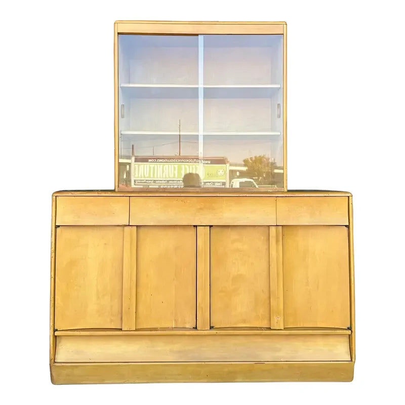 Heywood-Wakefield M196 Wheat Sideboard Hutch Midcentury Modern