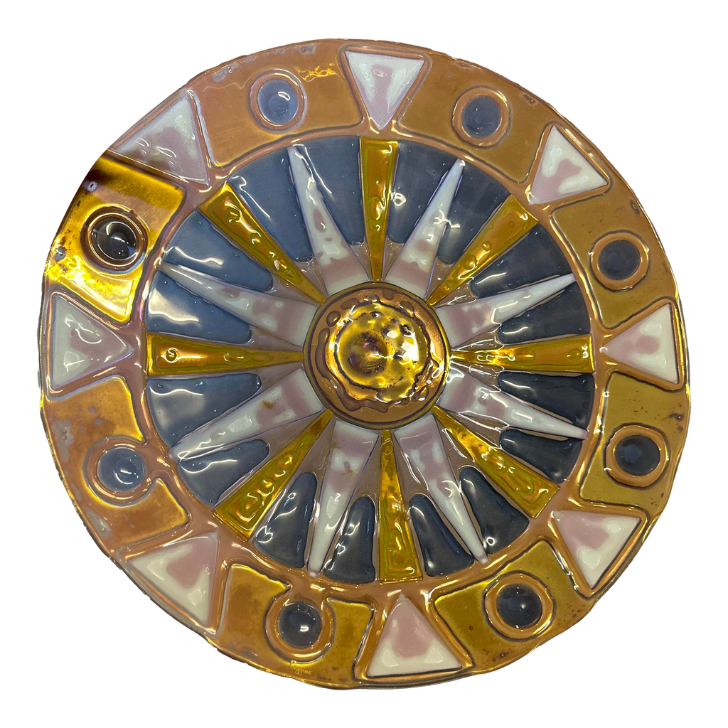 Higgins Glass Charger Plate With Gold
