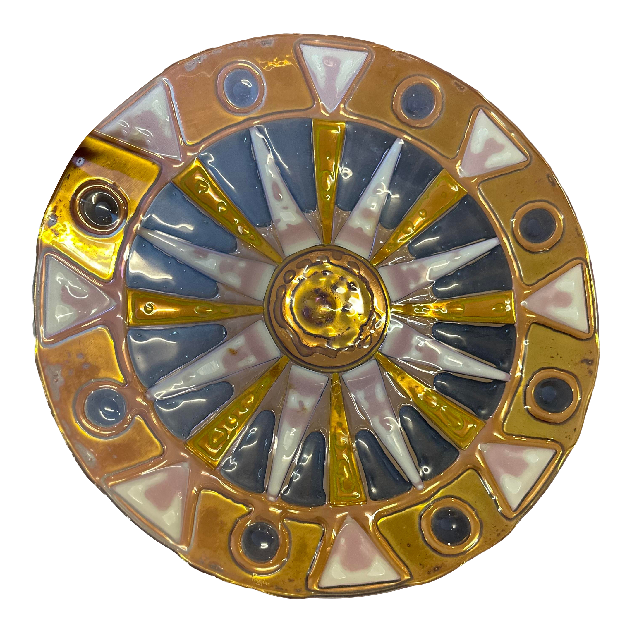 Higgins Glass Charger Plate With Gold