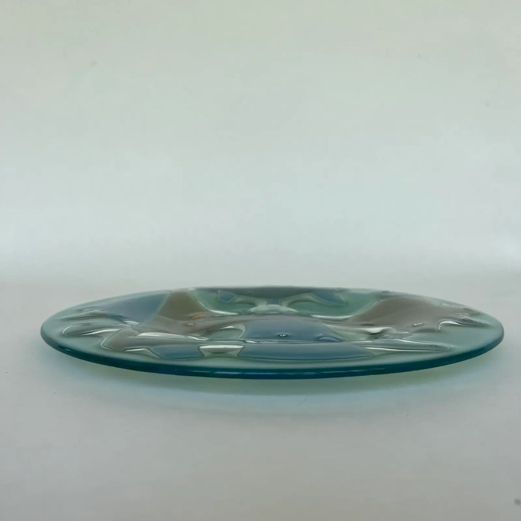 Higgins Glass Circular Charger Plate Mid Century