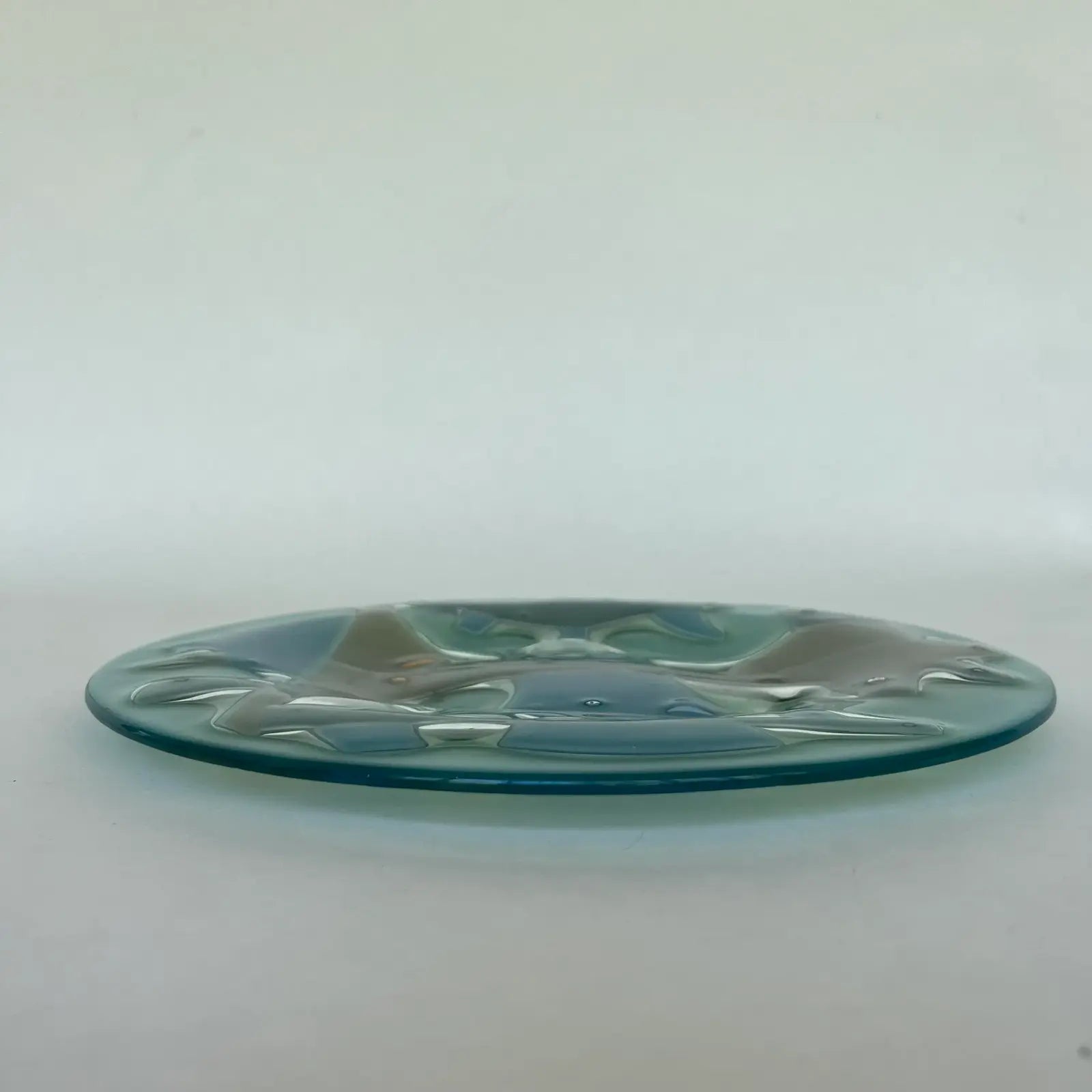 Higgins Glass Circular Charger Plate Mid Century