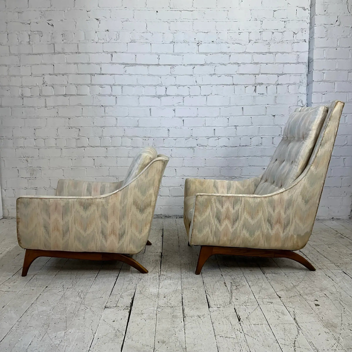 His and Hers Pearsall Style Club Chairs Listed for Restoration
