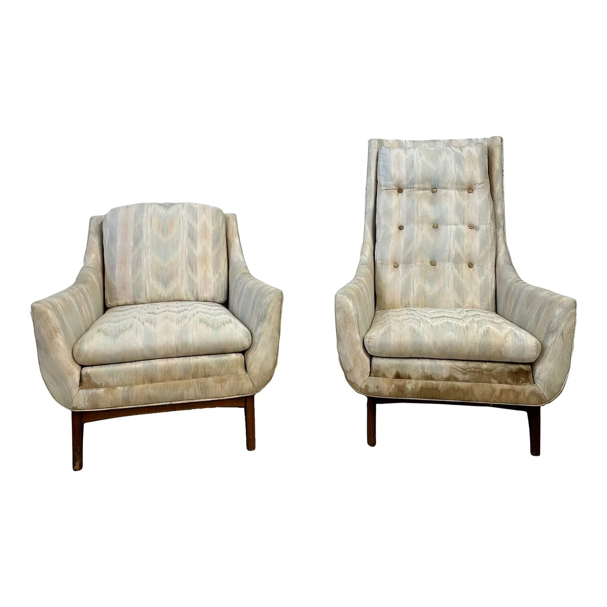 His and Hers Pearsall Style Club Chairs Listed for Restoration