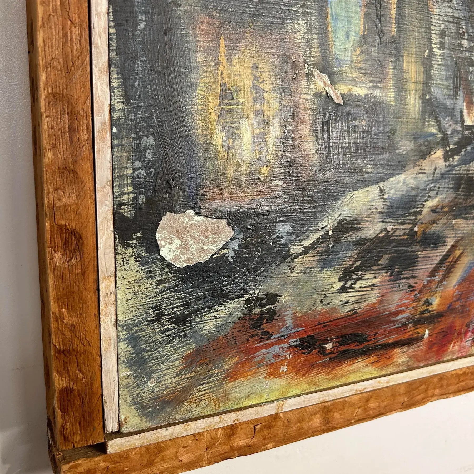 House on Dock w.m. Stravinsky Framed Painting 1979