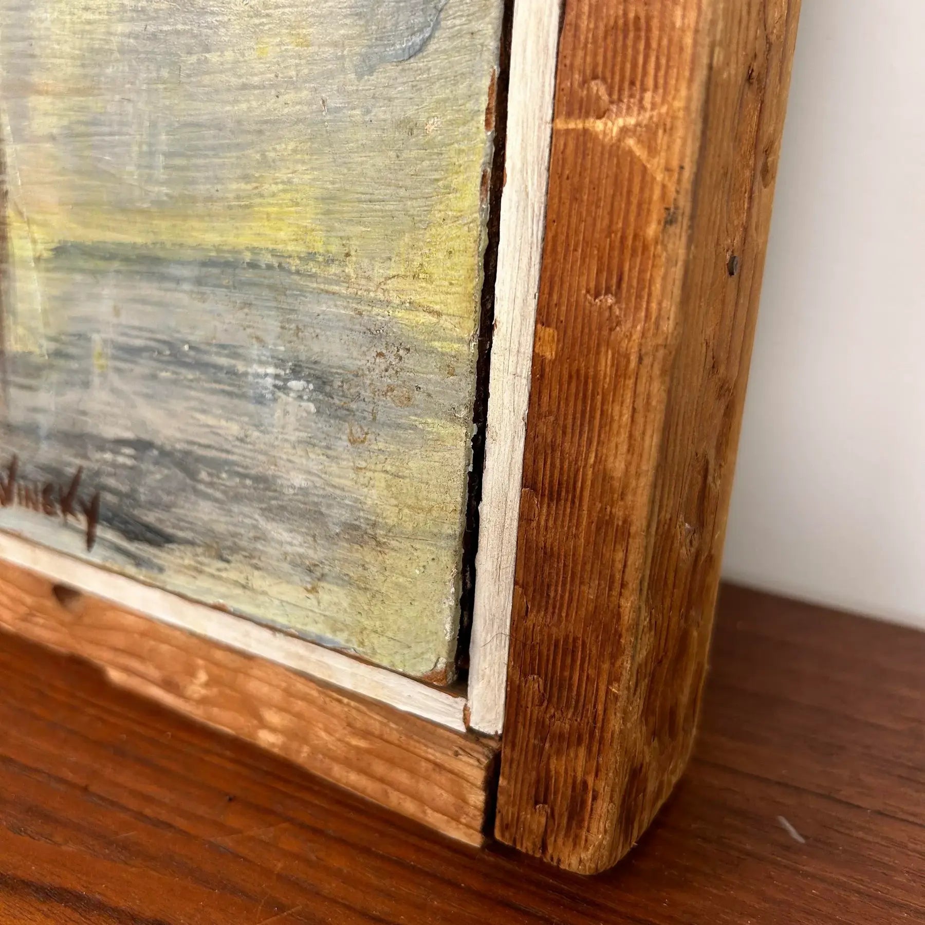House on Dock w.m. Stravinsky Framed Painting 1979