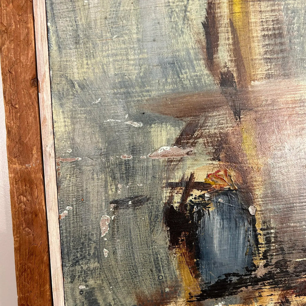 House on Dock w.m. Stravinsky Framed Painting 1979