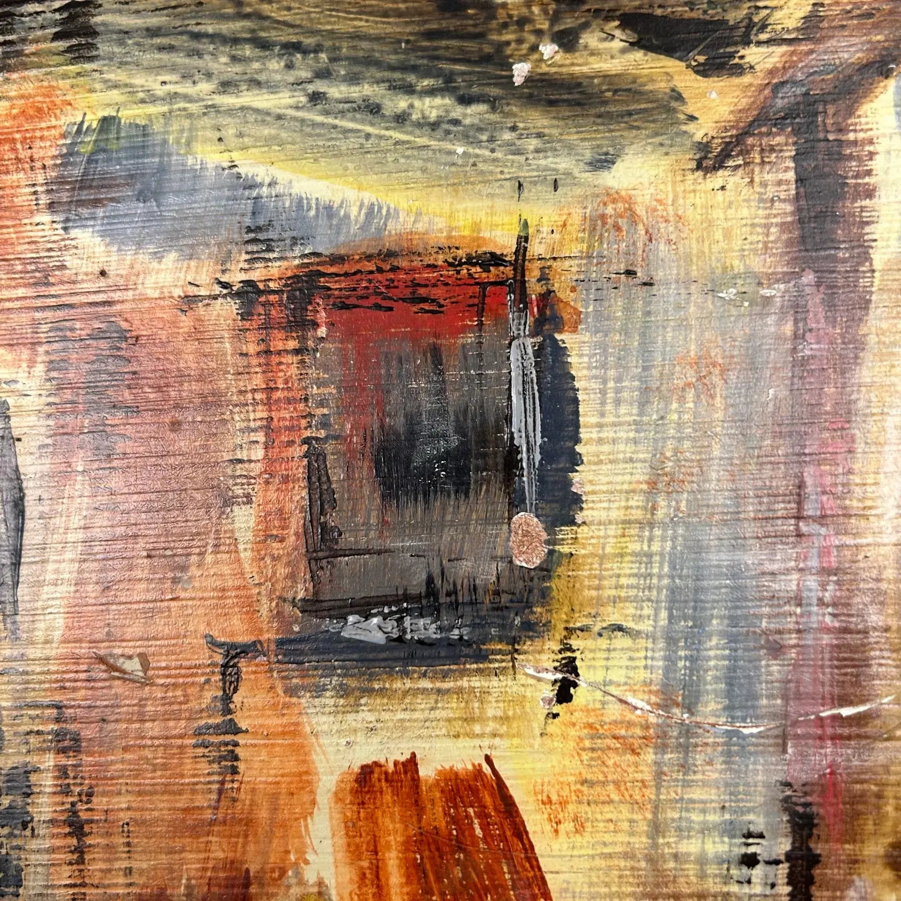 House on Dock w.m. Stravinsky Framed Painting 1979