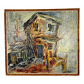 House on Dock w.m. Stravinsky Framed Painting 1979