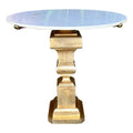 Italian Palladio Accent Table With Round Carrara Marble Top