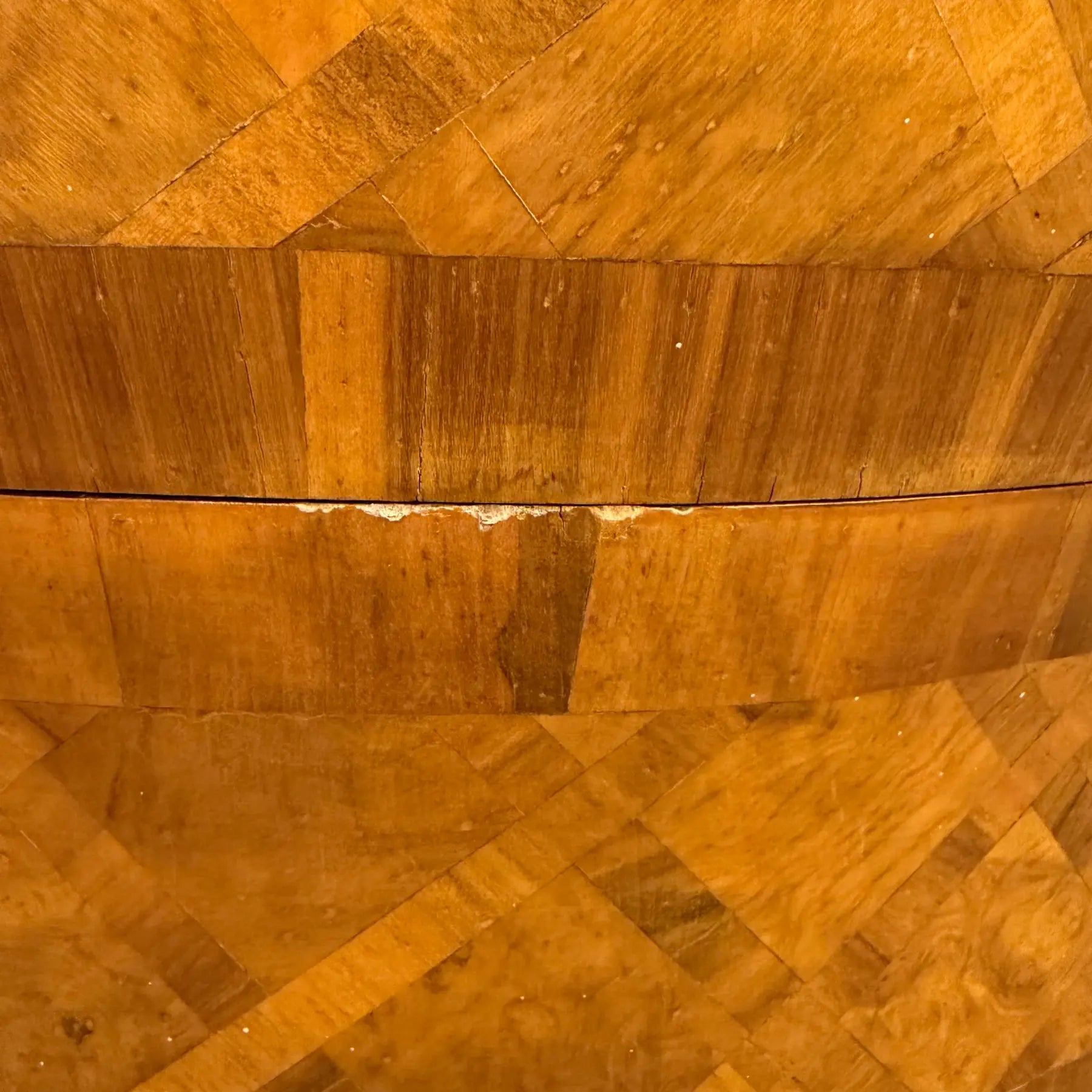 Italian Parquet Burl Wood Bombe Style Chest of Drawers
