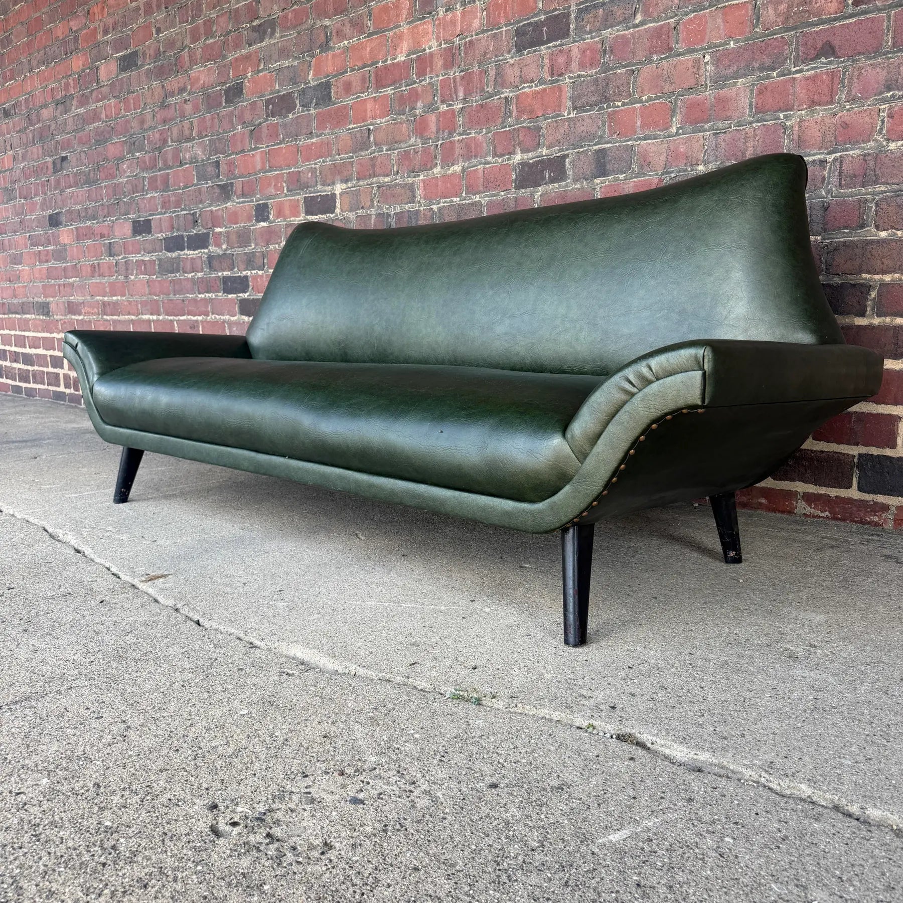 Italian Style Mid-Century Naugahyde Sofa