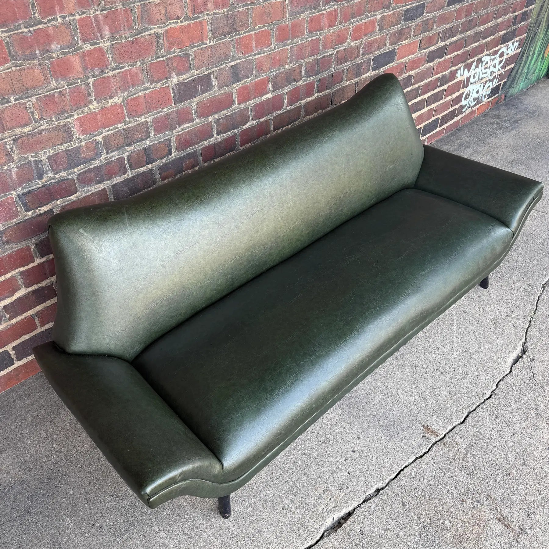 Italian Style Mid-Century Naugahyde Sofa