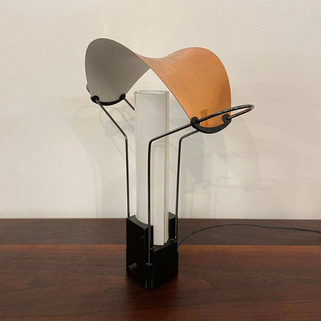 Italian Copper and Glass Table Lamp by Arteluce Palio