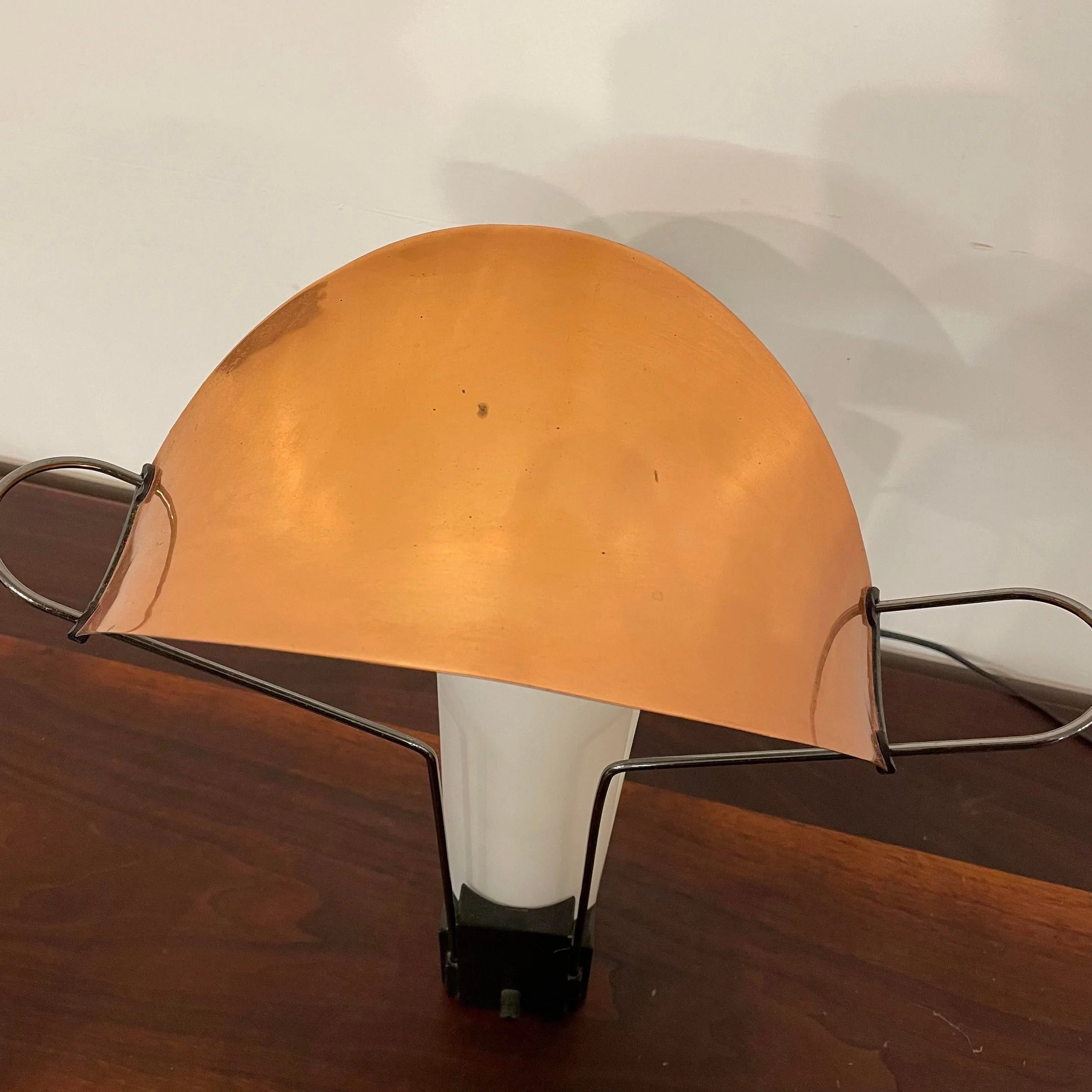 Italian Copper and Glass Table Lamp by Arteluce Palio