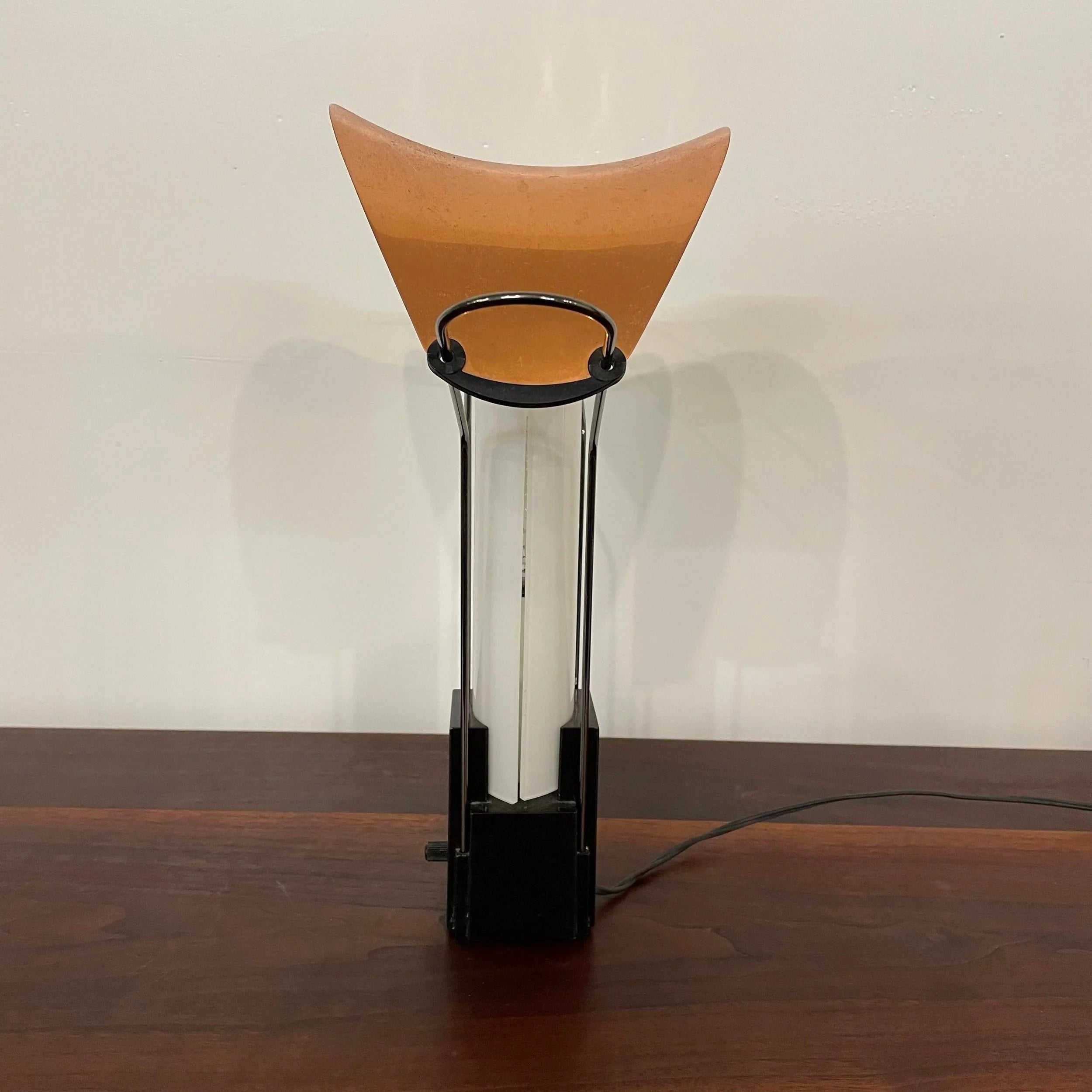 Italian Copper and Glass Table Lamp by Arteluce Palio