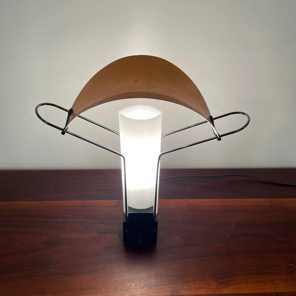 Italian Copper and Glass Table Lamp by Arteluce Palio