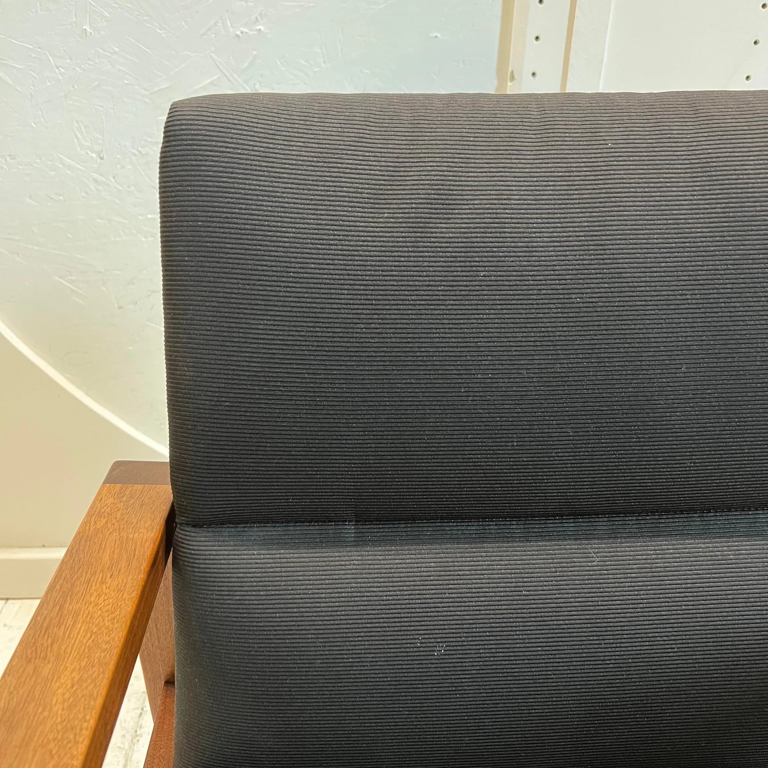 Jens Risom Pair of Arm Chairs Covered in Black Fabric