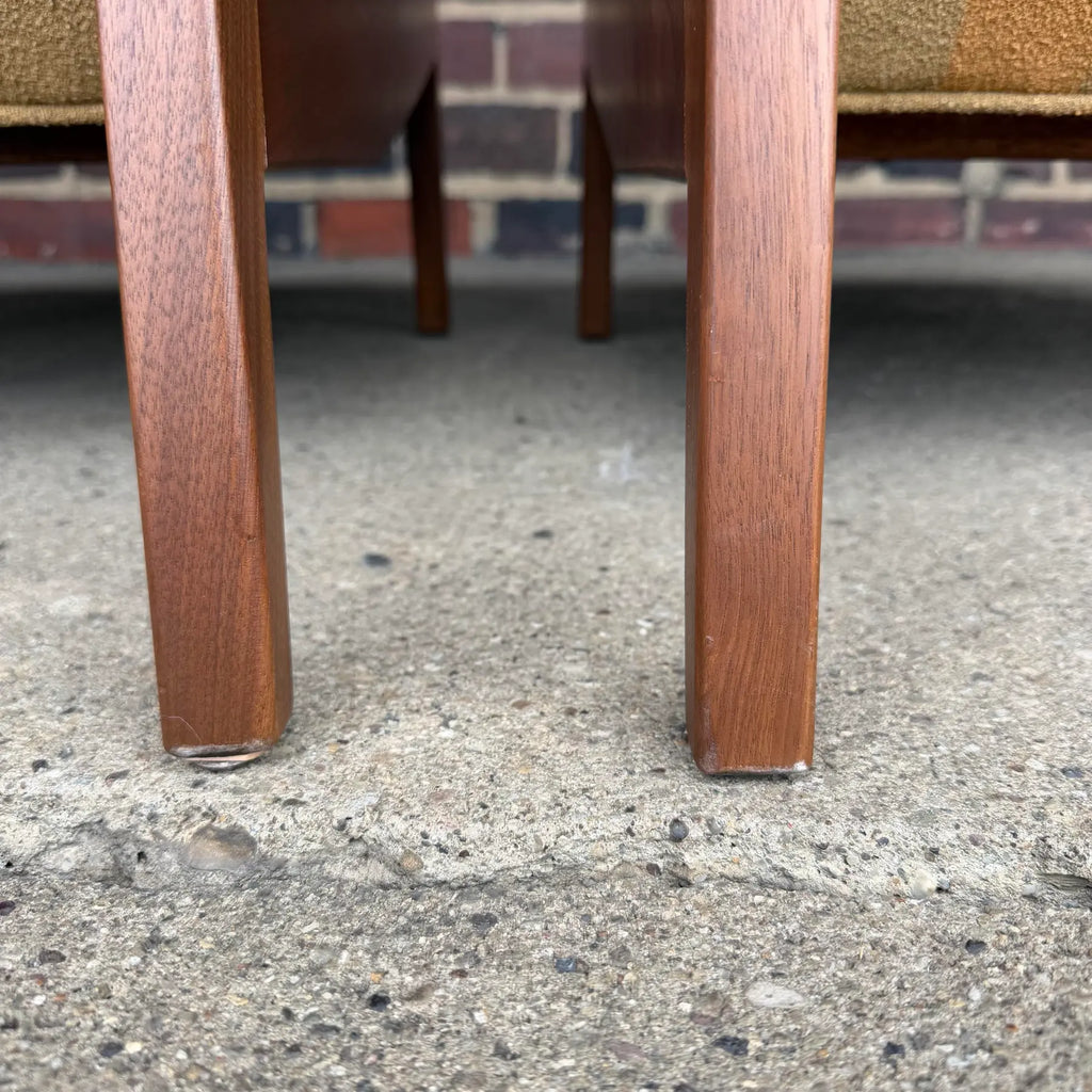 Jens Risom Oversized Walnut Lounge Chairs Fully Restored