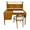 John Van Koert for Drexel Desk With Bookcase Topper and Chair