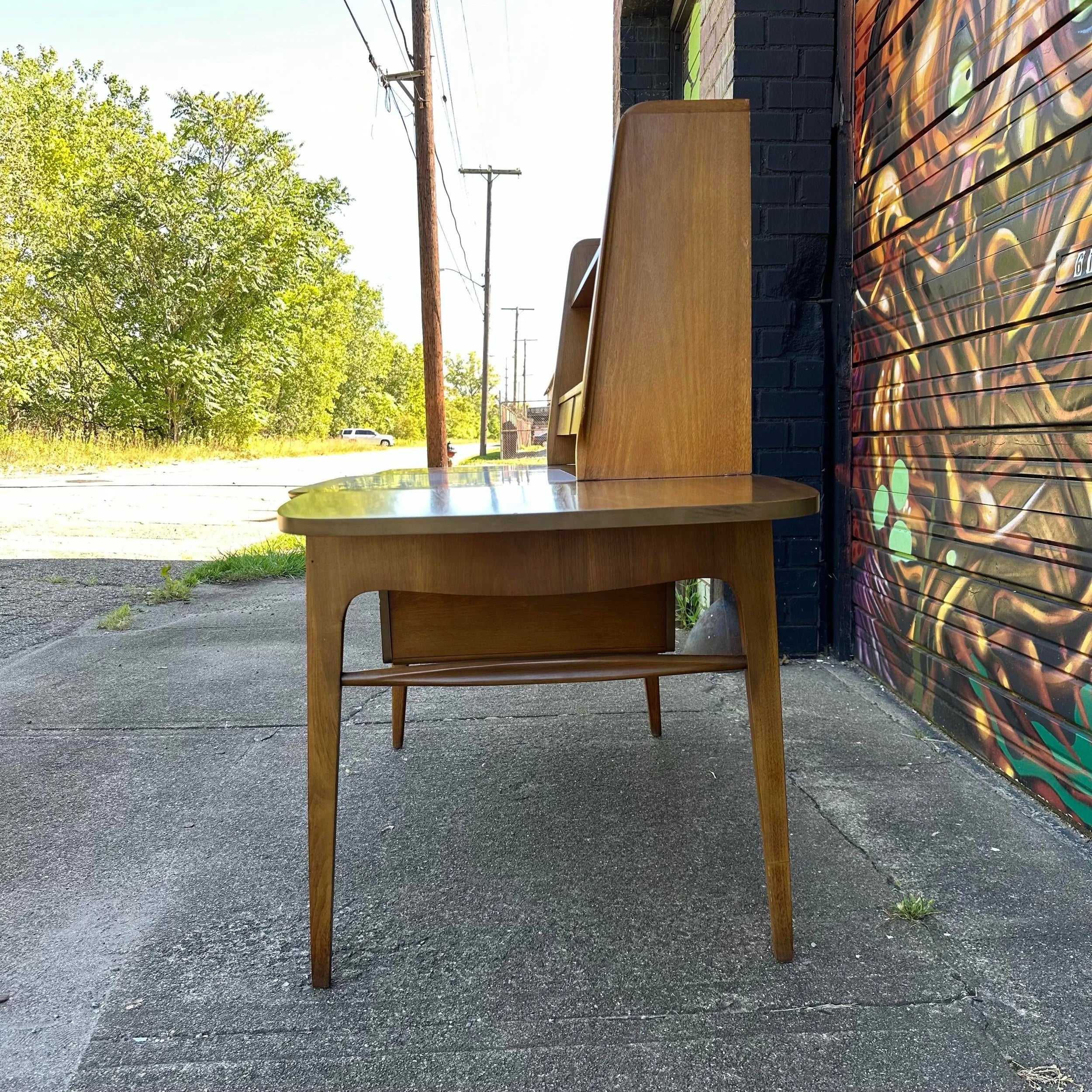 John Van Koert for Drexel Desk With Bookcase Topper and Chair