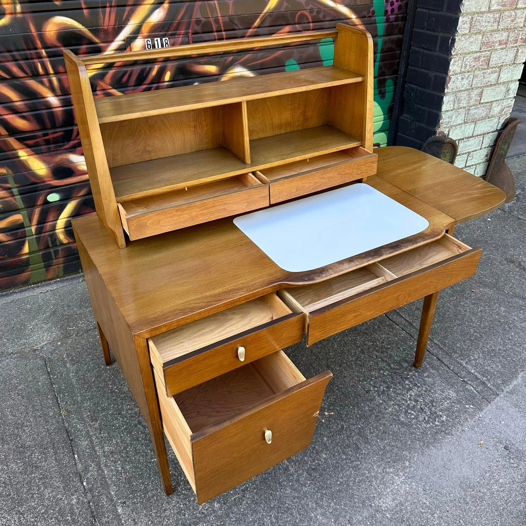 John Van Koert for Drexel Desk With Bookcase Topper and Chair