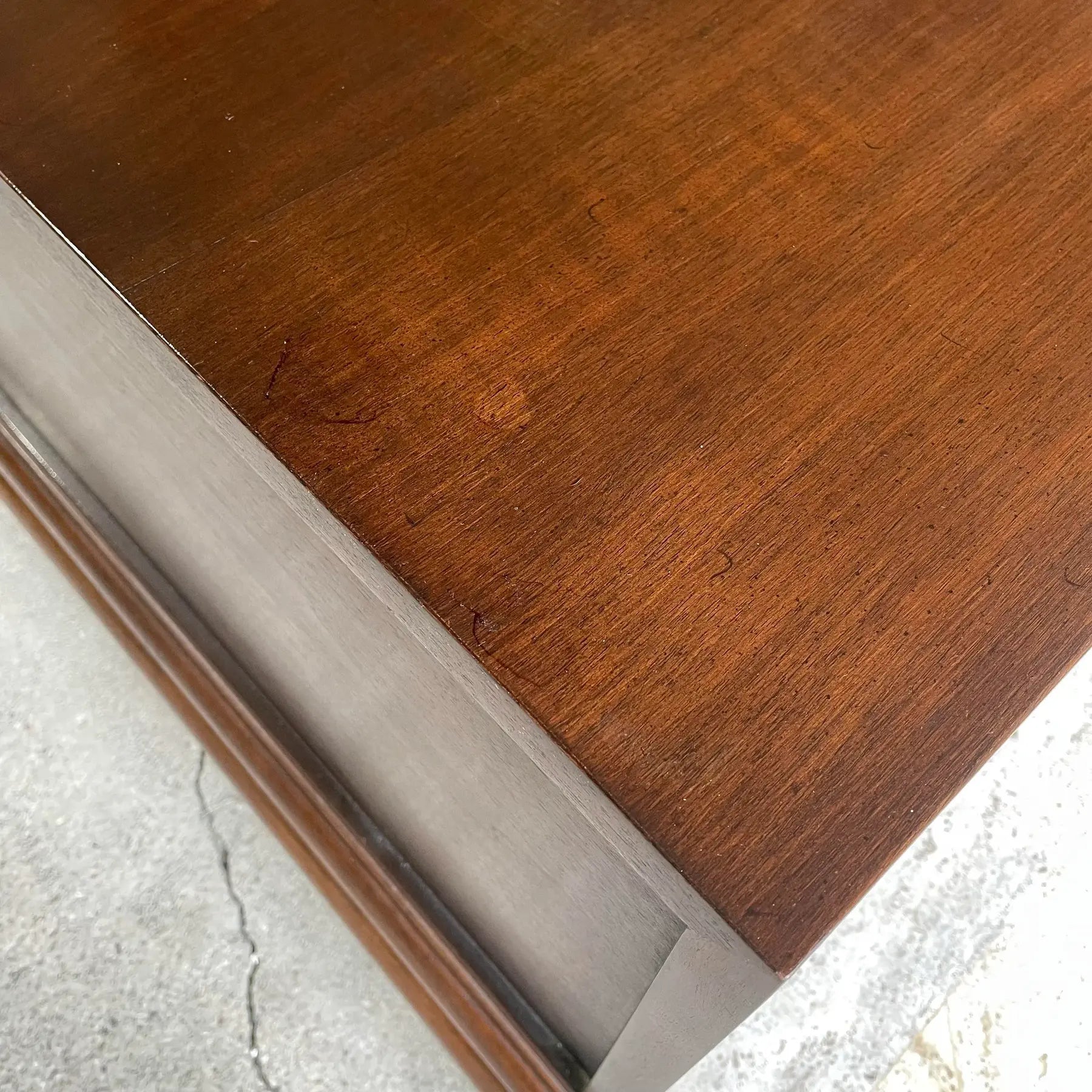 Johnson Furniture Mid-Century Modern Chest of Drawers with Marble Table