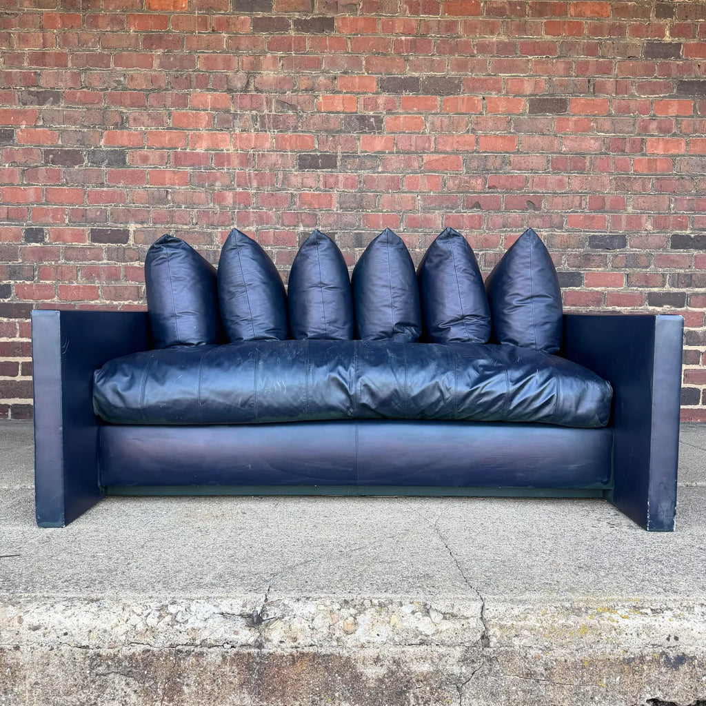 Joseph D’Urso for Knoll Leather Even Arm Sofa Loveseat – Overscale