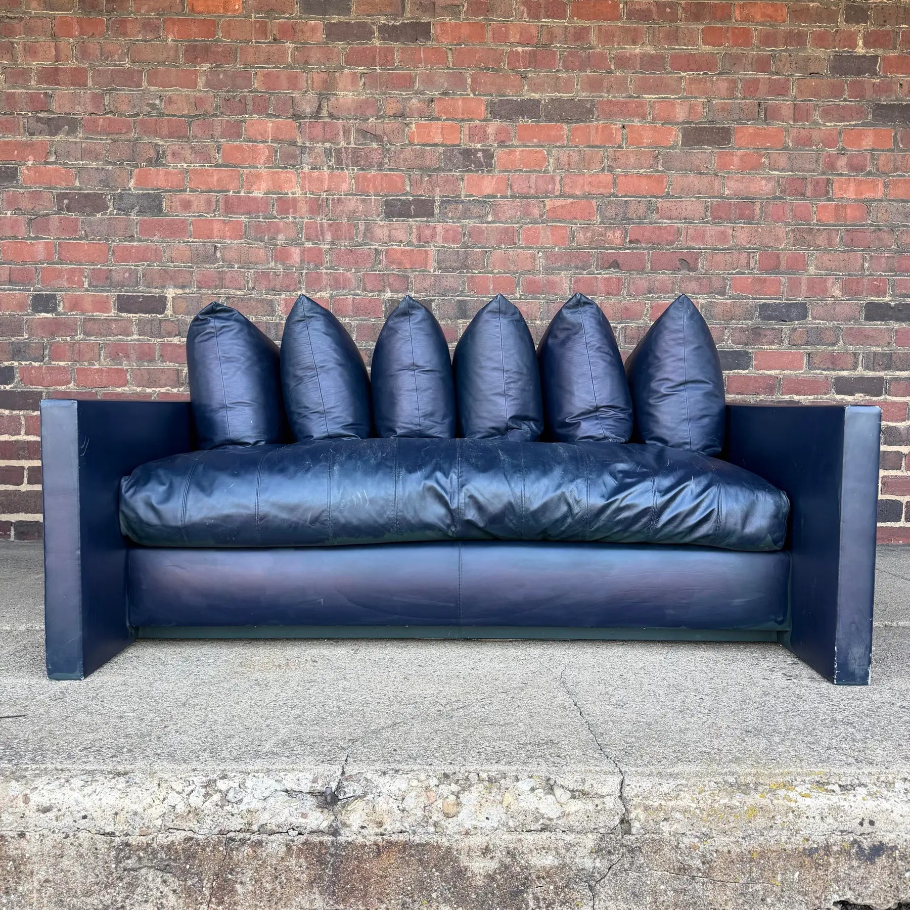 Joseph D’Urso for Knoll Leather Even Arm Sofa Loveseat – Overscale