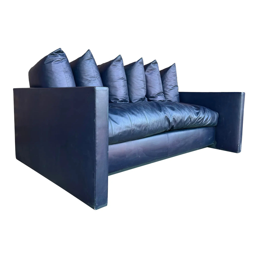 Joseph D’Urso for Knoll Leather Even Arm Sofa Loveseat – Overscale