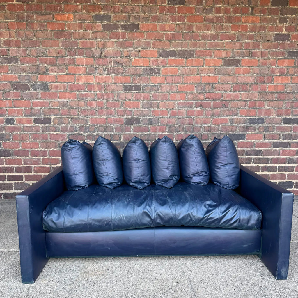 Joseph D’Urso for Knoll Leather Even Arm Sofa Loveseat – Overscale