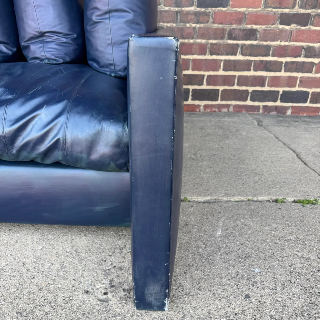 Joseph D’Urso for Knoll Leather Even Arm Sofa Loveseat – Overscale