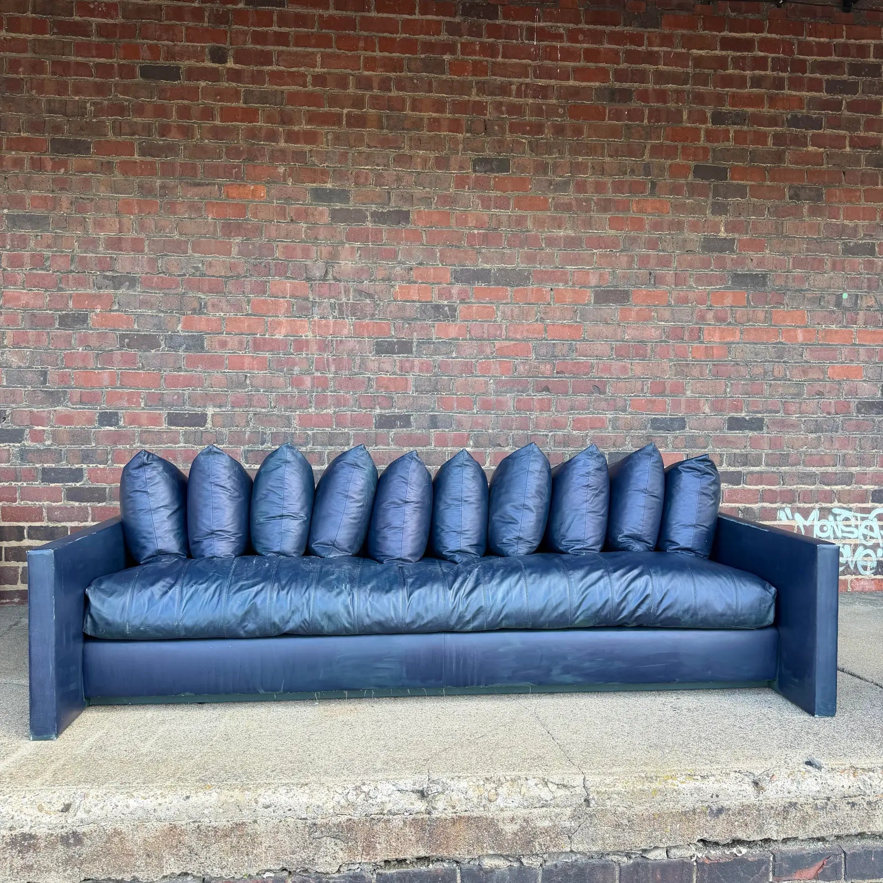 Joseph D’Urso for Knoll Leather Even Arm Sofa – Overscale