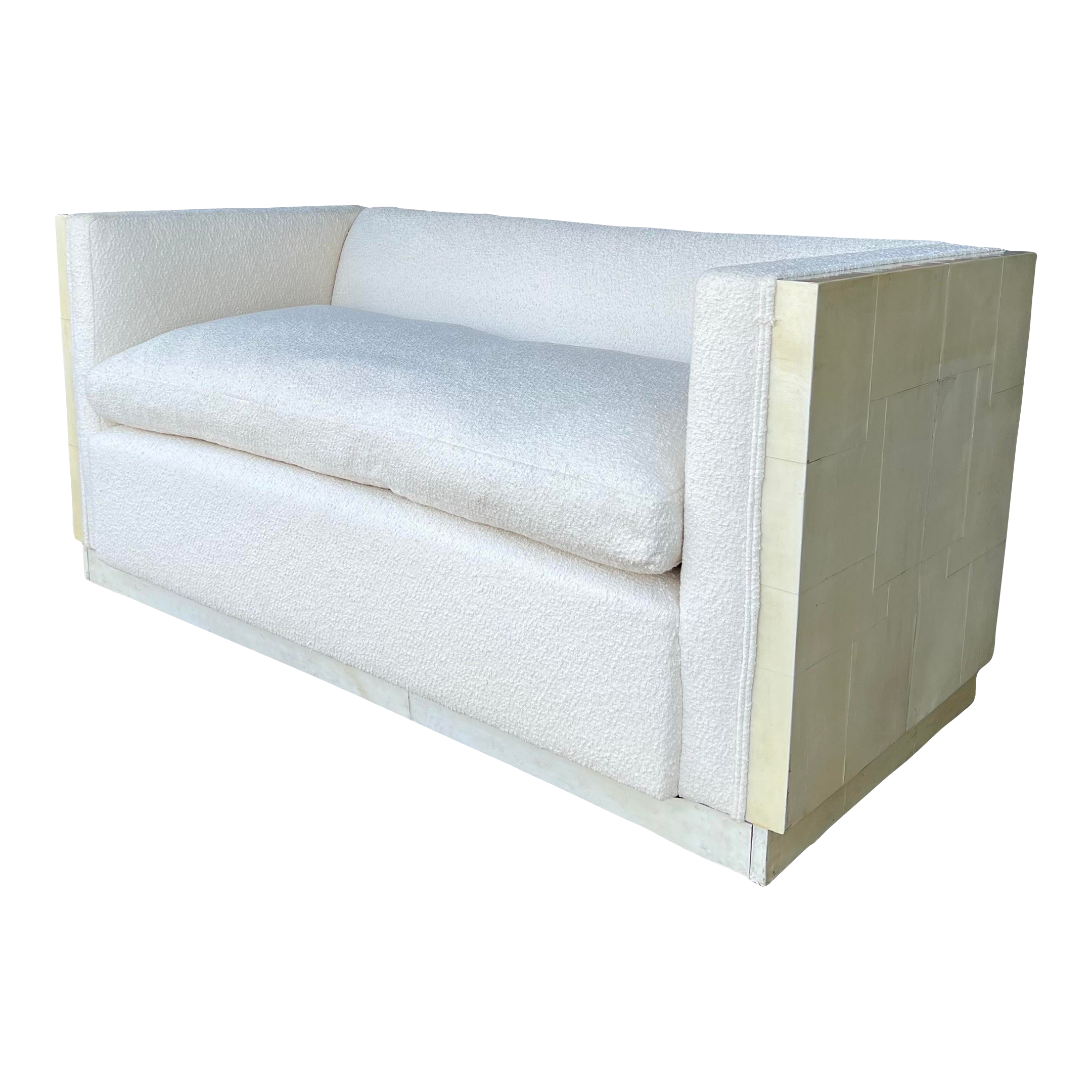 Karl Springer Goat Skin Wrapped Loveseat