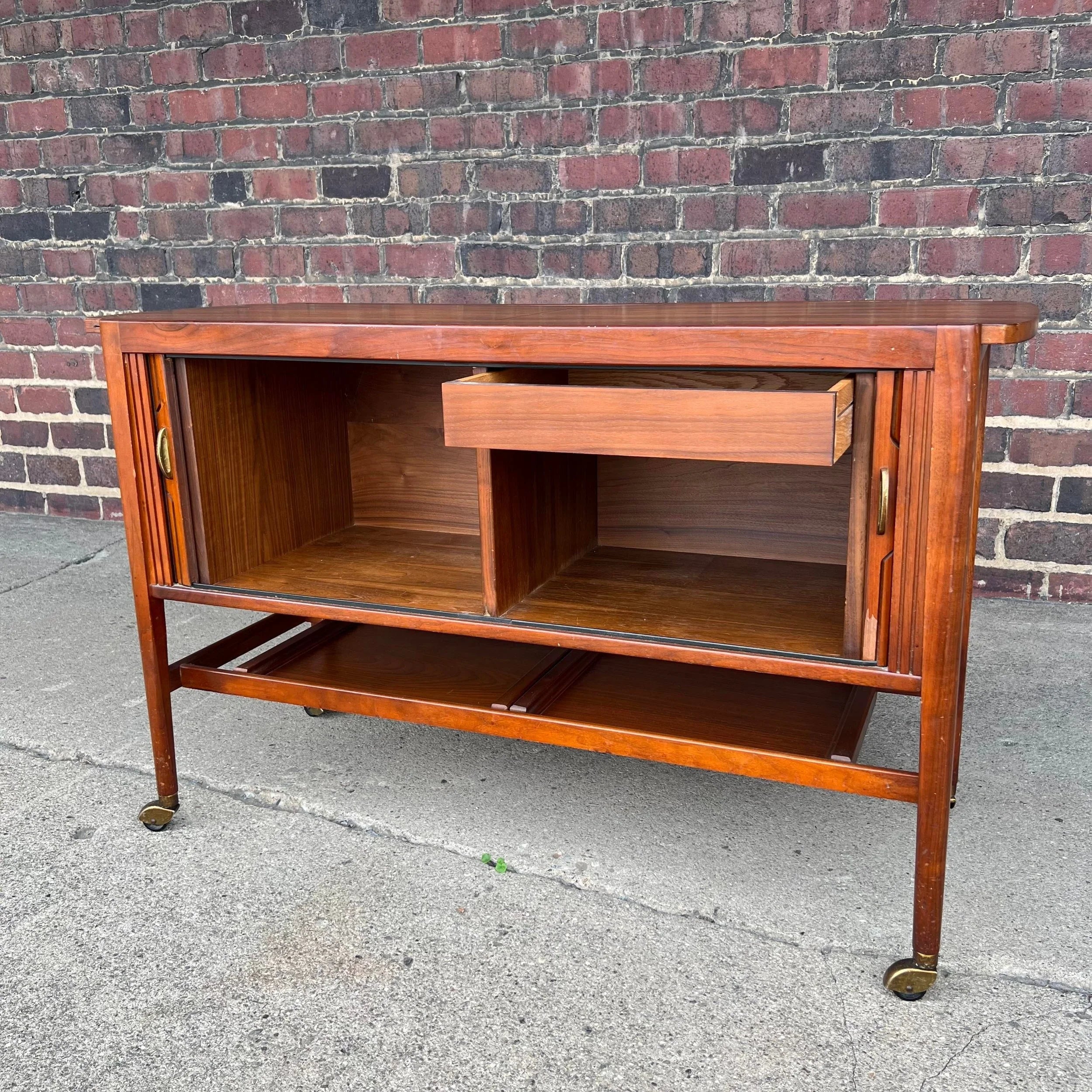 Kipp Stewart for Drexel Declaration Tambour Door Bar Cart