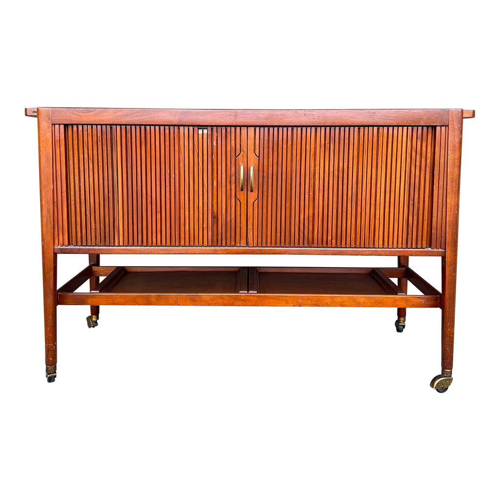 Kipp Stewart for Drexel Declaration Tambour Door Bar Cart