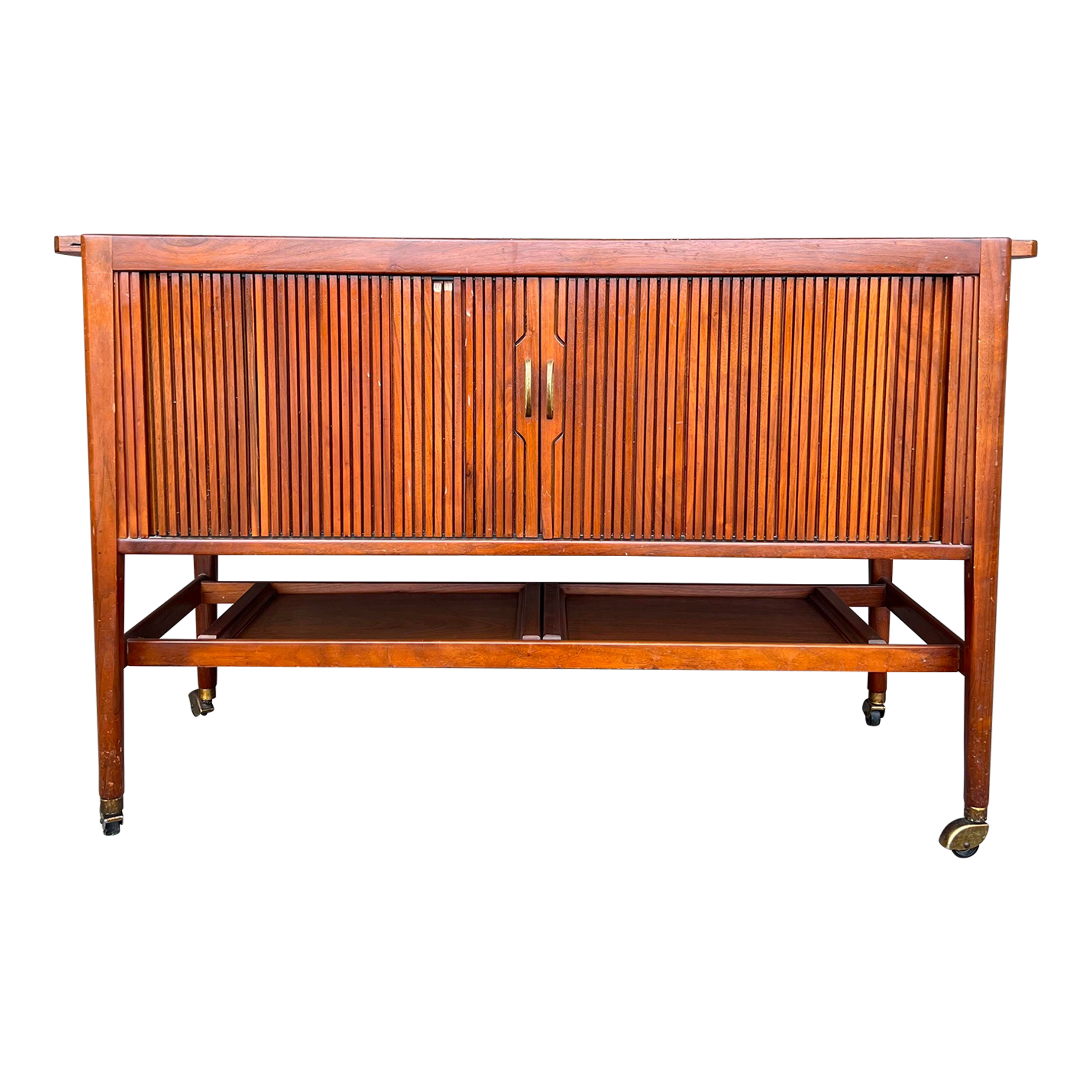 Kipp Stewart for Drexel Declaration Tambour Door Bar Cart