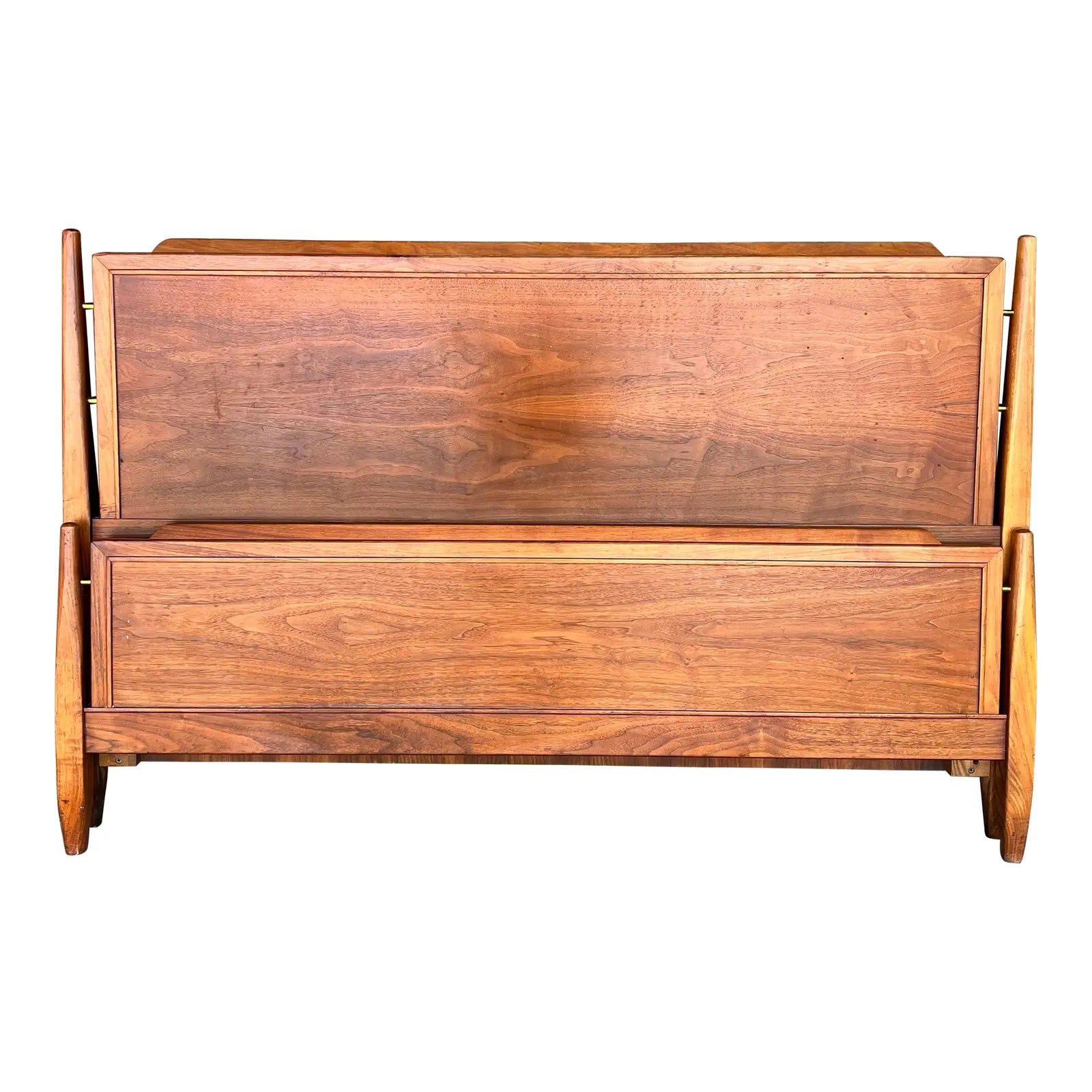 Kipp Stewart for Drexel Declaration Walnut Full Size Headboard and Footboard