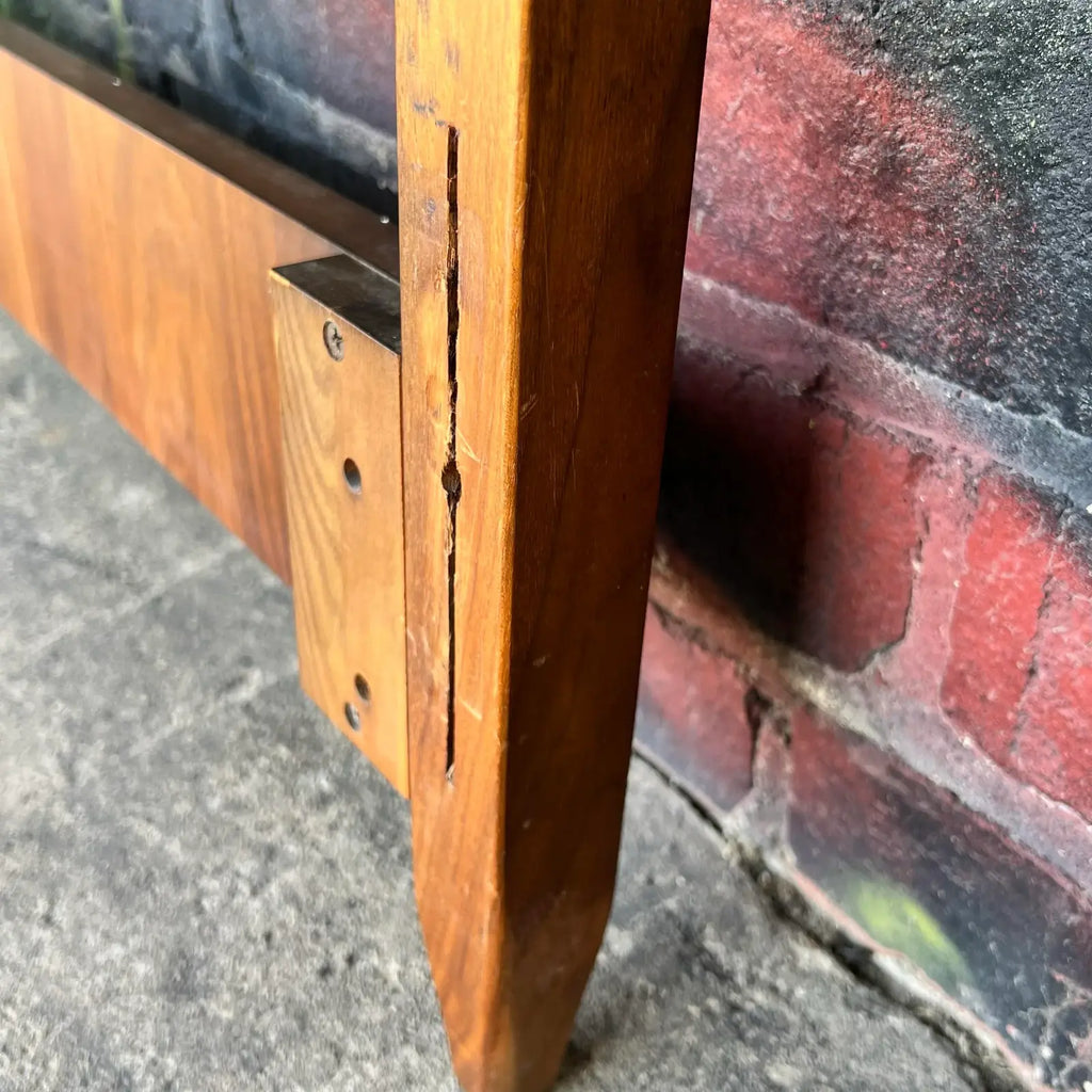 Kipp Stewart for Drexel Declaration Walnut Full Size Headboard and Footboard