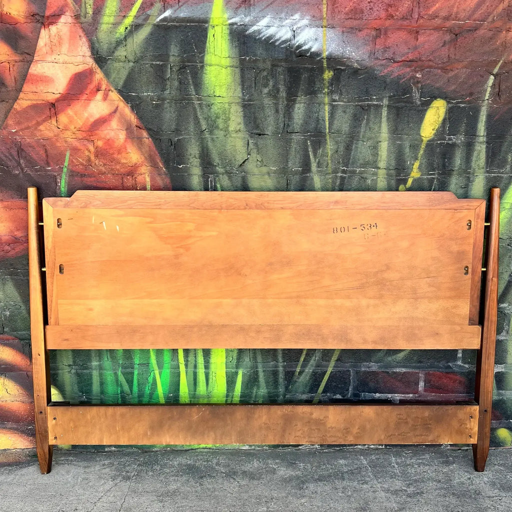 Kipp Stewart for Drexel Declaration Walnut Full Size Headboard and Footboard