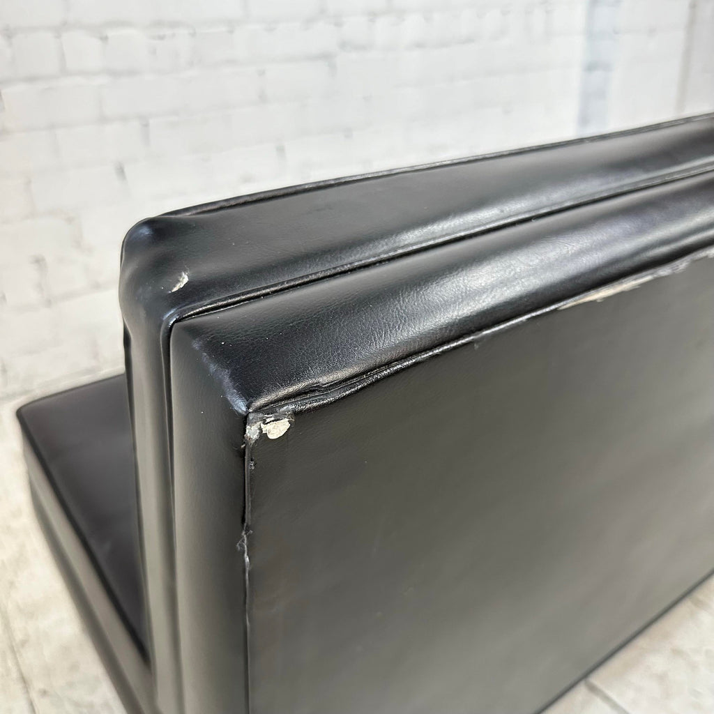 Knoll Black Vinyl Sofa by Florence Knoll