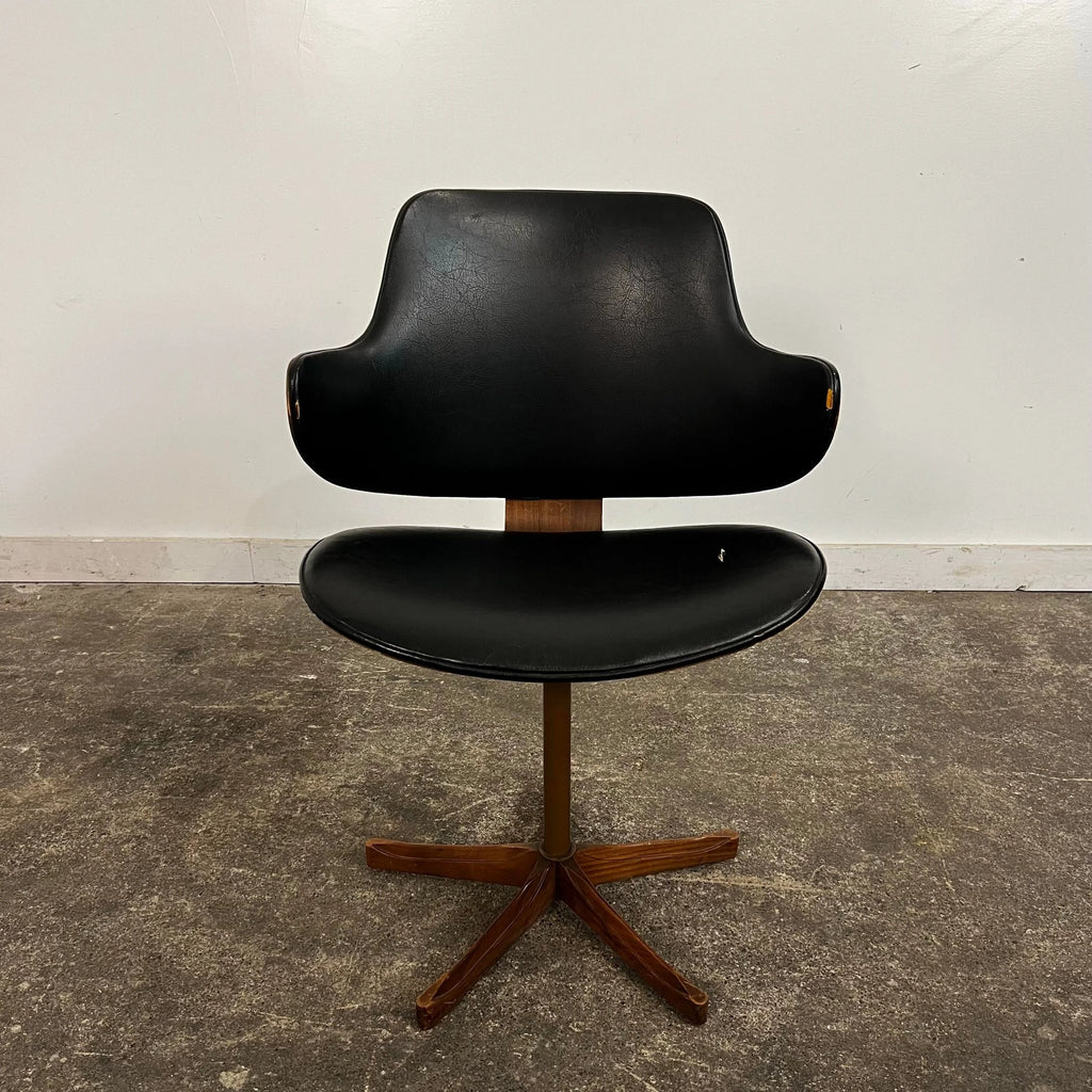 Kodawood Bentwood Arm Swivel Chair Mid Century Modern Desk