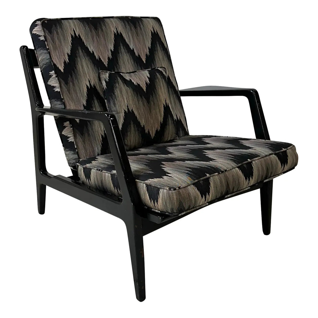 Kofod Larsen for Selig Wooden Lounge Chair Danish Style