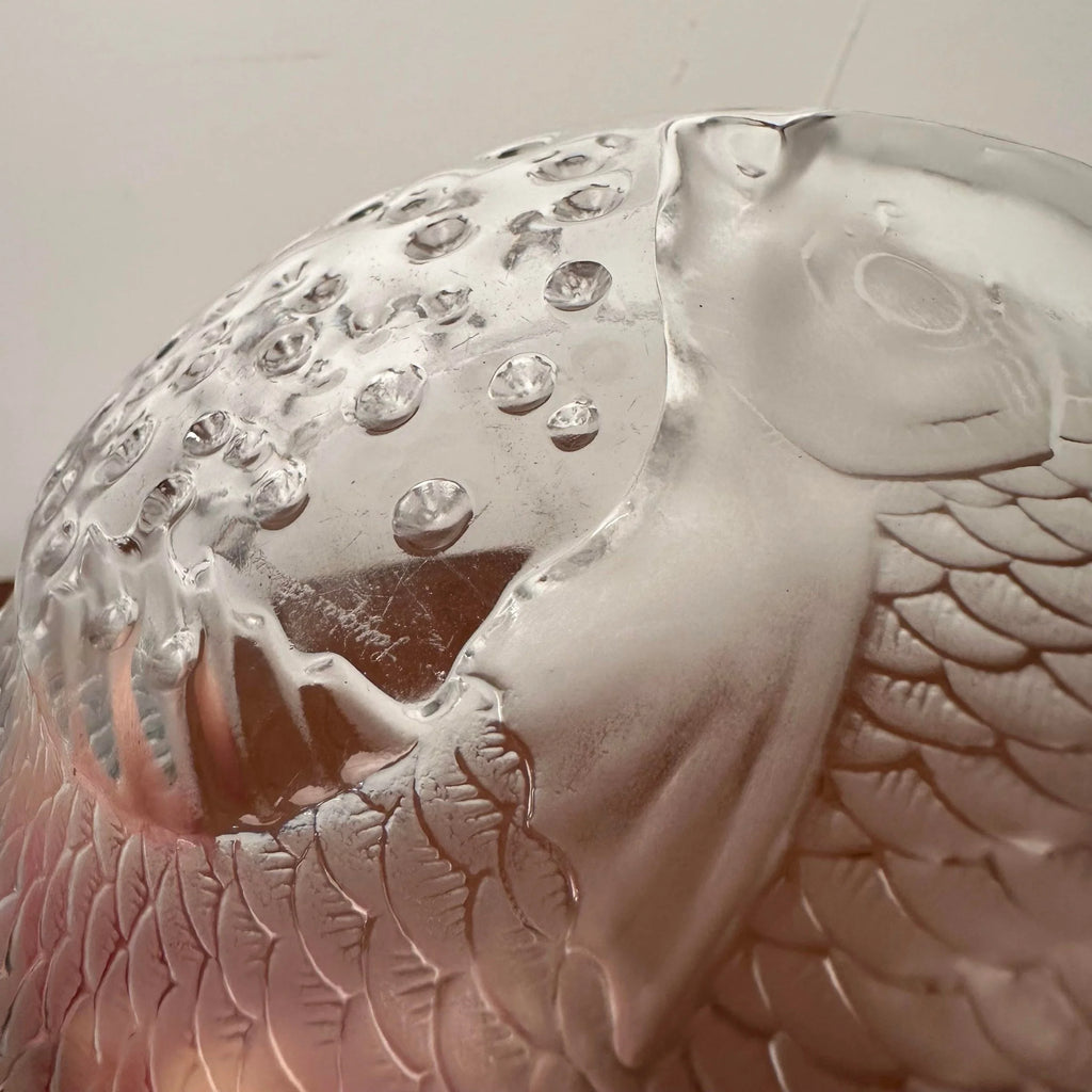 Lalique French Frosted Glass Concareau Koi Fish Bowl