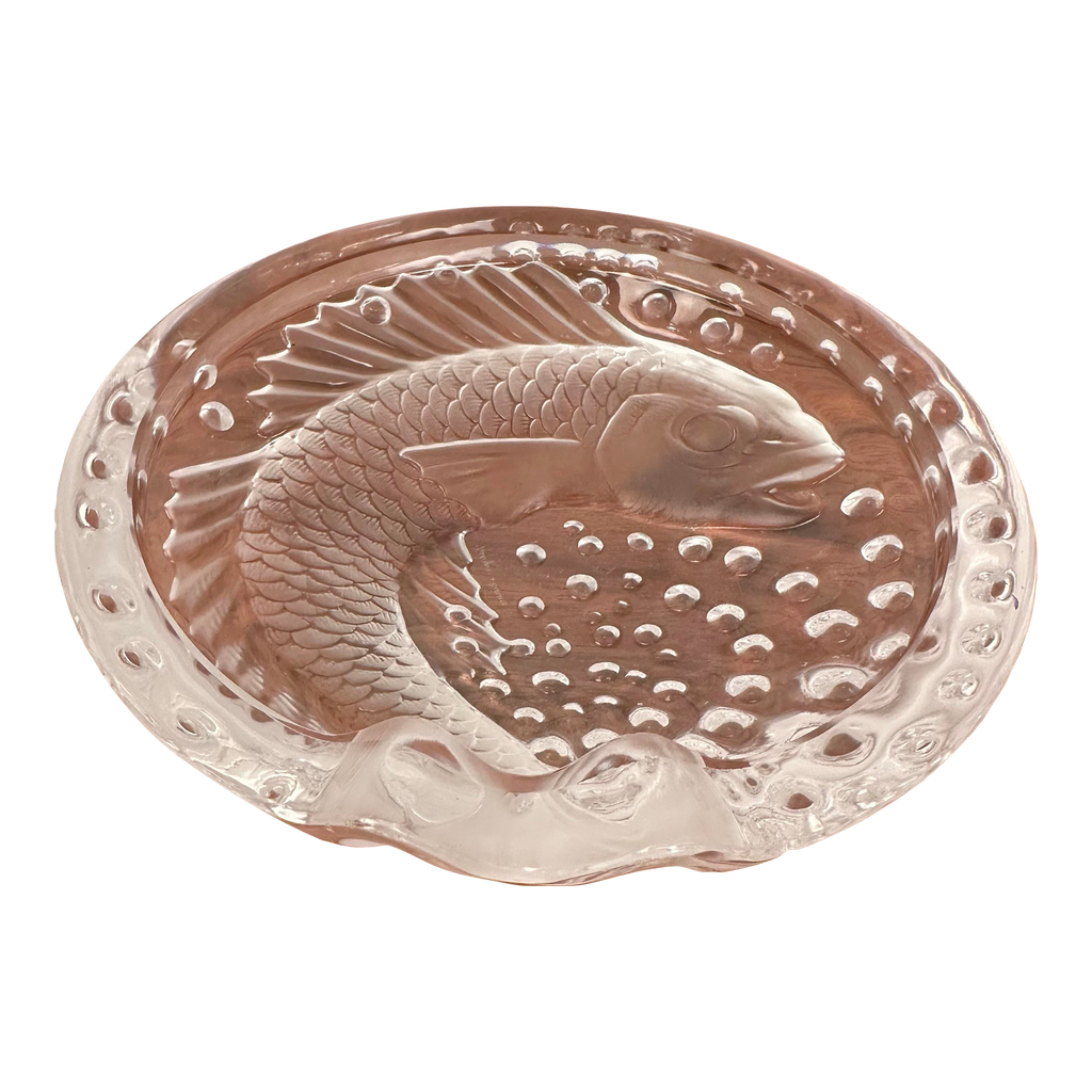 Lalique French Frosted Glass Concareau Koi Fish Bowl