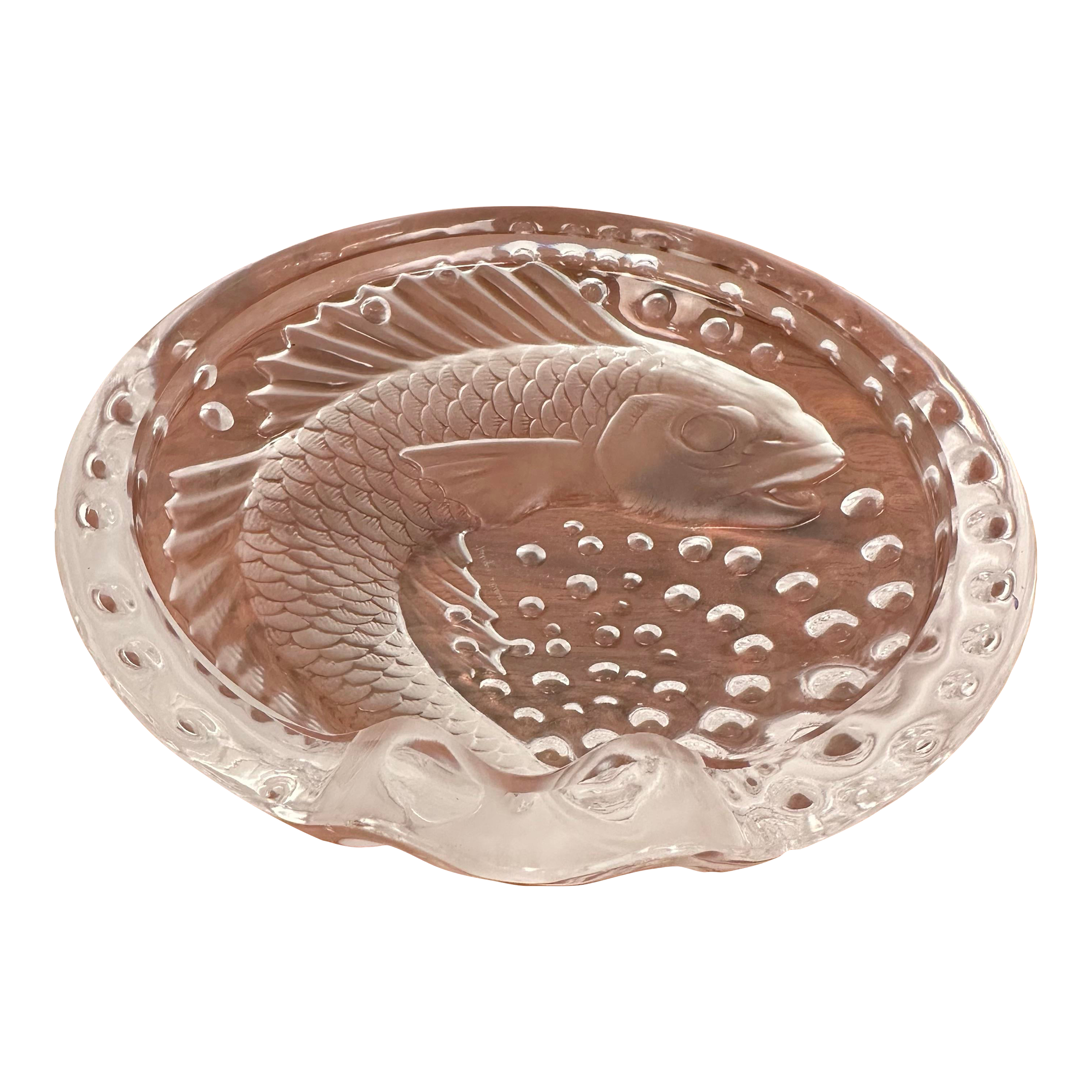 Lalique French Frosted Glass Concareau Koi Fish Bowl