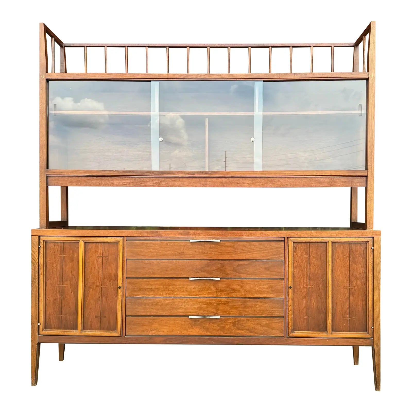 Lane Bow Tie Tuxedo China Cabinet Hutch Credenza 2 Piece